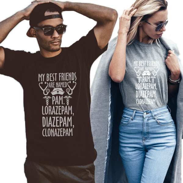 Lorazepam, Diazepam, Clonazepam Unisex T-Shirt